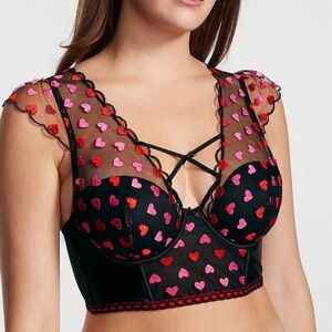 Victoria’s Secret DREAM ANGELS
Heart Embroidery Cap-Sleeve Corset Top Medium NEW